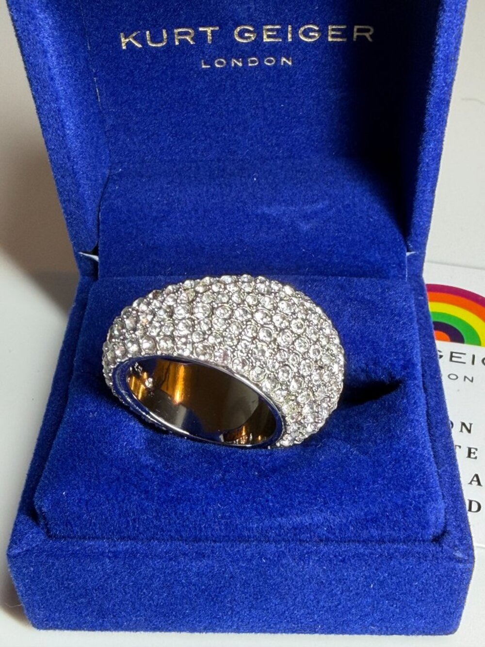 Kurt Geiger London Pavé Dome Cocktail Ring Size 7 NWT - Picture 3 of 6